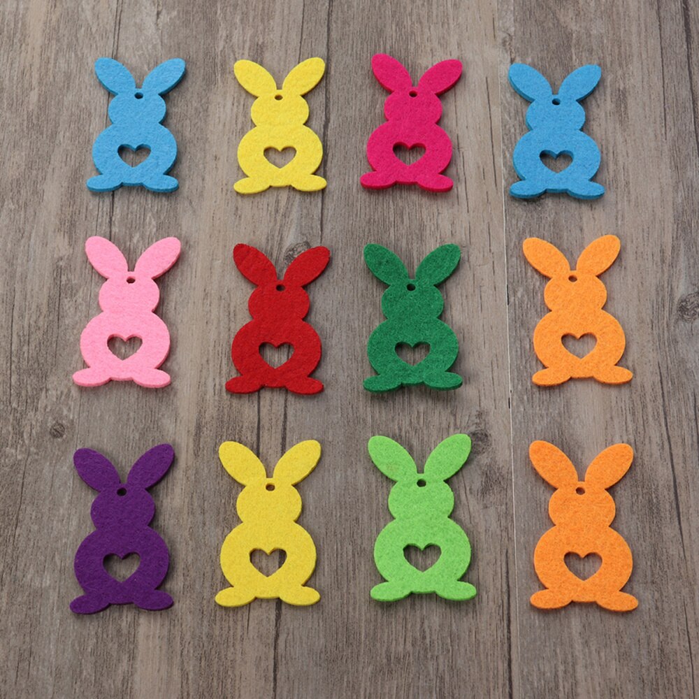 10 pièces pâques non tissé lapin décor lapin décor pour sac vêtements (couleur mixte): 12 PCS