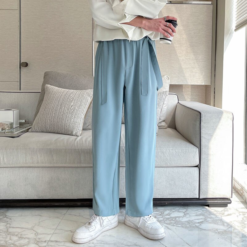 Temperament casual suit solid color long-sleeved top loose trousers