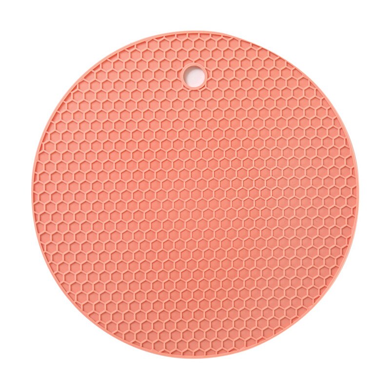 Ronde Hittebestendige Siliconen Cup Mat Drink Cup Onderzetters Antislip Pannenlap Tafel Placemat Keuken Accessoires Onderzetters: Pink