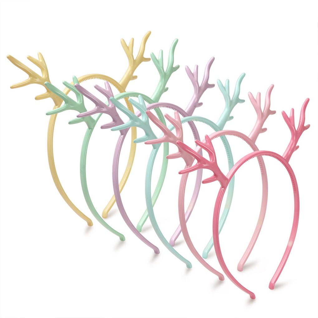 12 Teile/satz freundlicher Mädchen Elch Geweih Mädchen Stirnband Party Weihnachten Hochzeit Kopfschmuck Hirsch Haar Reifen Zufällige Farbe