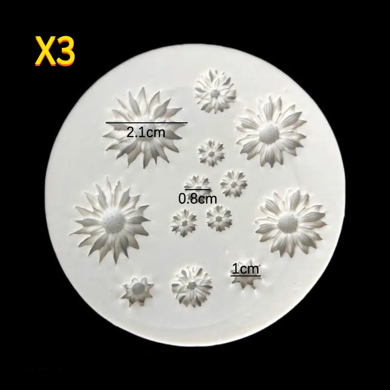 Molde de silicona para flores, ramo de arcilla polimérica, molde de fundición de flores para pendientes DIY, fabricación de colgantes, moldes artesanales de arcilla polimérica, 1 ud.: Amarillo claro
