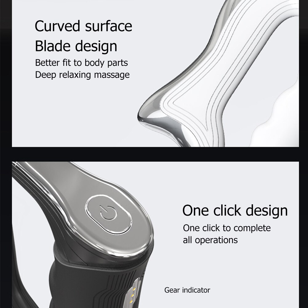 Myofascial Massager Hyperblade Soft Tissue Massage Sonic Vibration GuaSha Scraper Muscle Tissue Microcurrent Massager