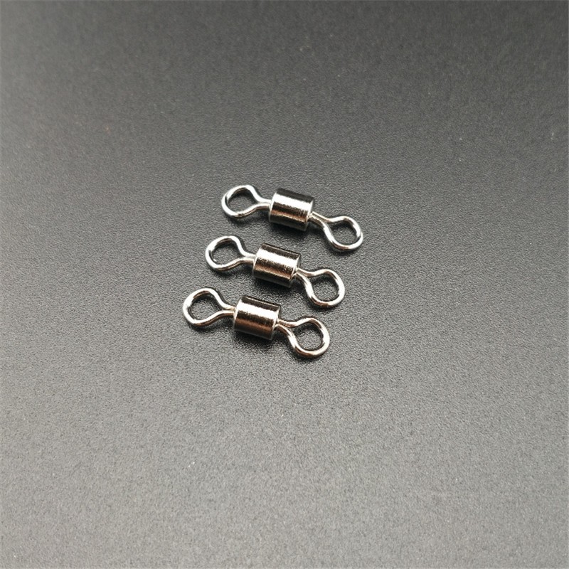 50pcs/lot Fishing Swivel Sizes 2-14# Solid Stainless Steel Connector Ball Bearing Snap Fishing Swivels Rolling Beads Accessories