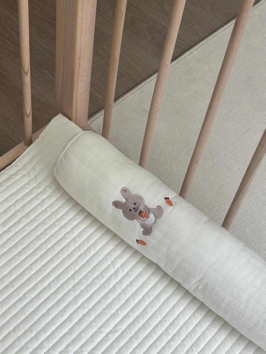 1 piece white embroidered cylindrical pillow children's pillow baby crib cushion bed surround universal for all seasons: Pink