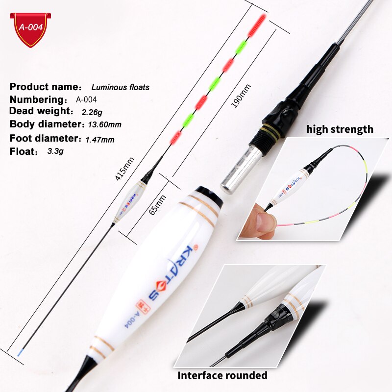 1pcs Fishing Float LED Electric Float Light + Battery Deep Water Float Fishing Tackle Bobber Fishing Gear With electrons CR425: A04