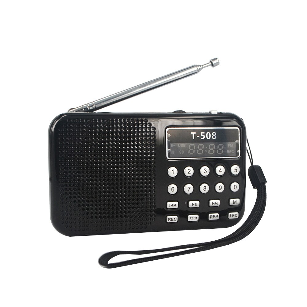 Kebidu t -508 mini-fm-radio mit lautsprecher, wiederaufladbar, digitales led-display, stereo, usb, tf 50mm micro-sd-karte,  mp3- player