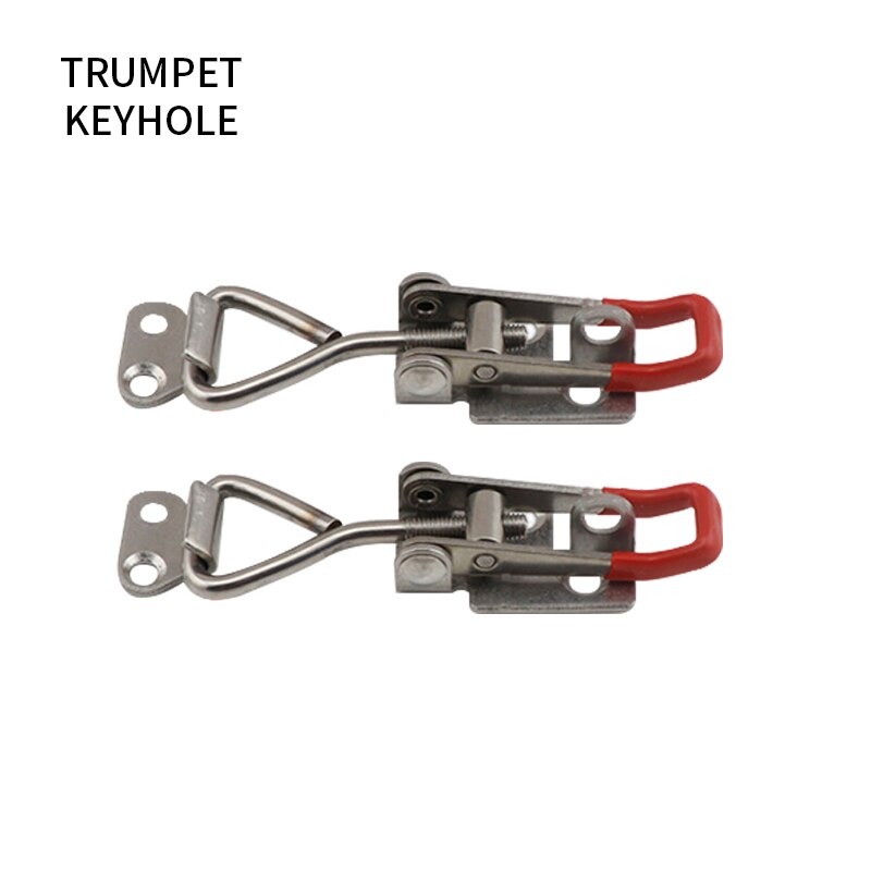 2pcs Toggle Toggle Clamp Adjustable Cabinet Boxes Lever Handle Lock Hasp For Sliding Door Furniture Hardware: S  With  Keyhole