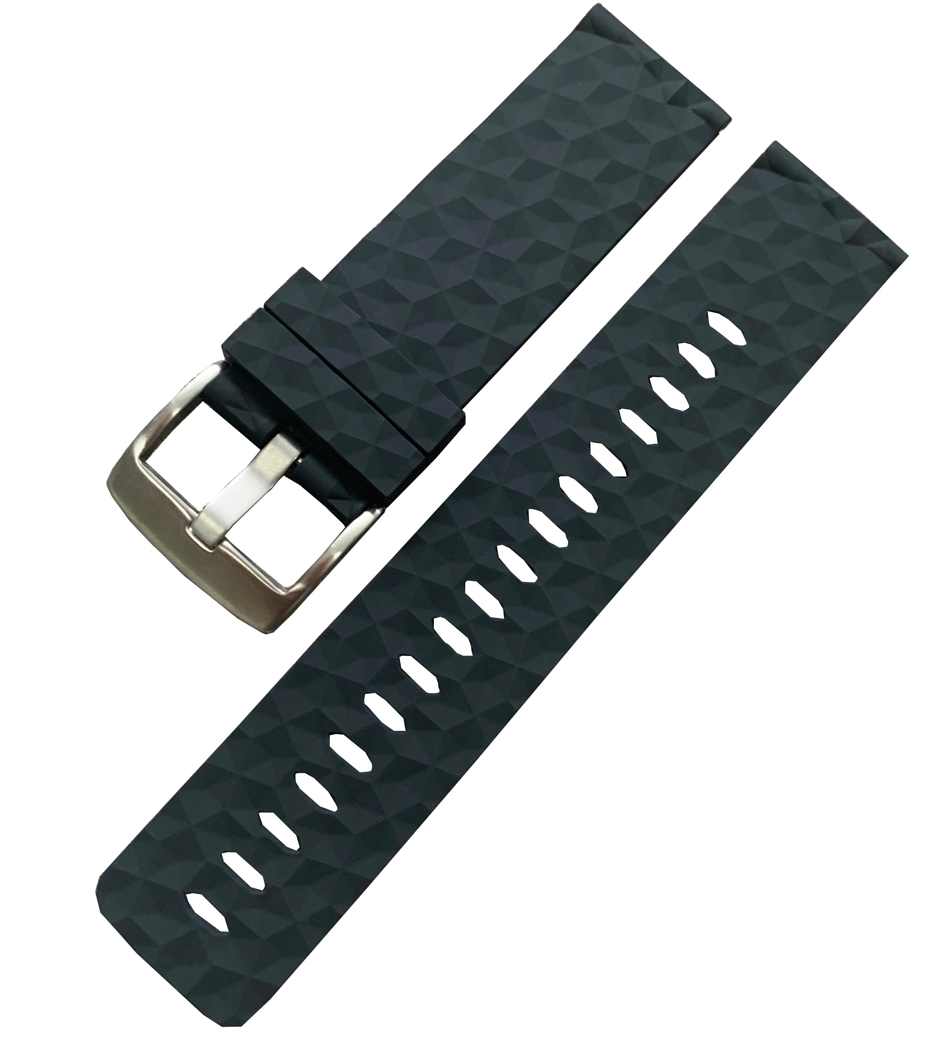 24mm Silicone Rubber Watch Strap For Suunto 9 / Baro Watch Band Suunto 7 Watchband Spartan Watch Band Traverse Strap: black sliver clasp