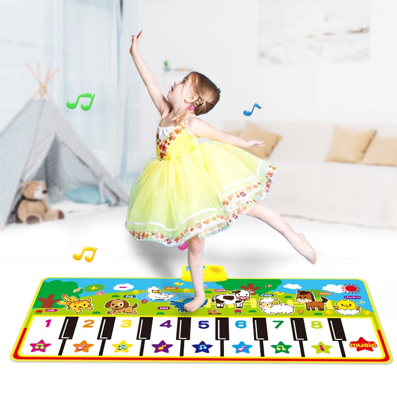 8 Styles Musical Mat with Animal Voice Baby Piano Playing Carpet Music Game Instrument Toys Early Educational Toys for Kids