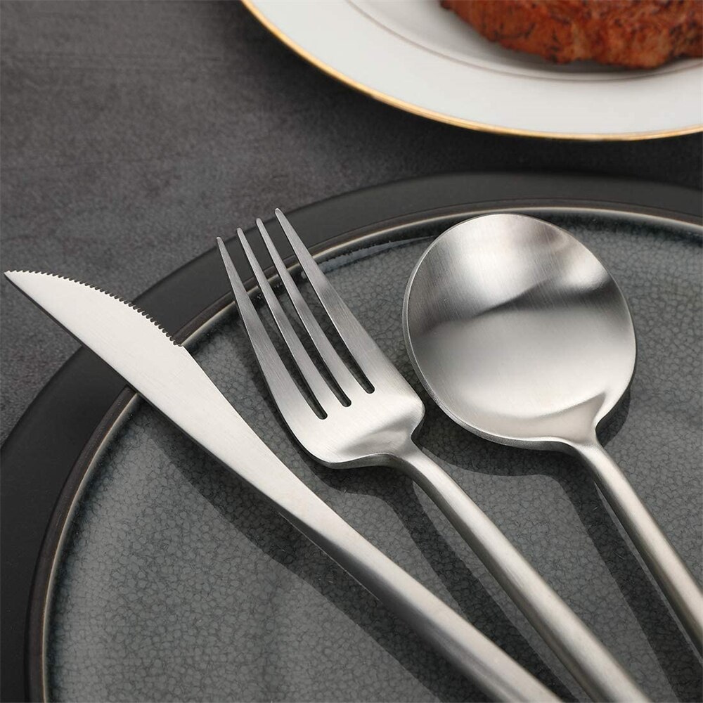 Couverts en acier inoxydable, 30 pièces, service de table en or, vaisselle en acier inoxydable, fourchette en or, cuillère couteau, service d'argenterie de luxe pour Banquet
