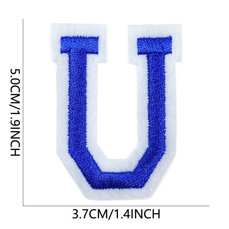 Parches para planchar con letras bordadas azules Para Ropa Mochila Parches Para Naszywki Letras alfabeto coser Bordadas Adhesivas Ropa