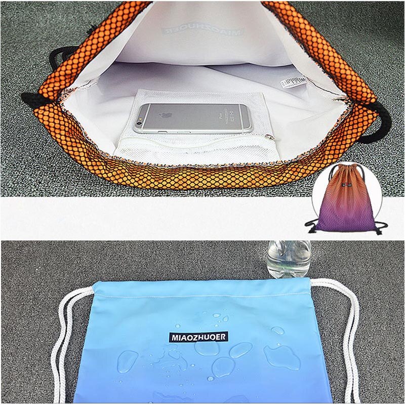Mochila de deporte para gimnasio, bolsa deportiva impermeable con cordón perfecta para actividades en el exterior, accesorio ideal para entrenamiento, fitness y natación, para verano
