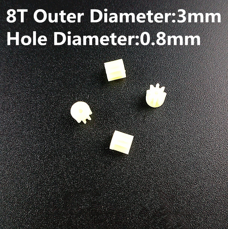 4pcs Piccolo Ingranaggi Del Motore 6T 7T 8T 9T 10T 11T 12T Denti per 0.8 MILLIMETRI 1 millimetri Albero R/C Elicottero Mini Quadcopter Accessori Pezzi di Ricambio