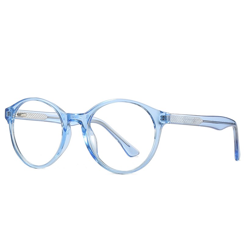 Round Glasses Frame Women Trending Styles Brand Optical Computer Glasses Oculos De Sol Eyewear RW2007: blue