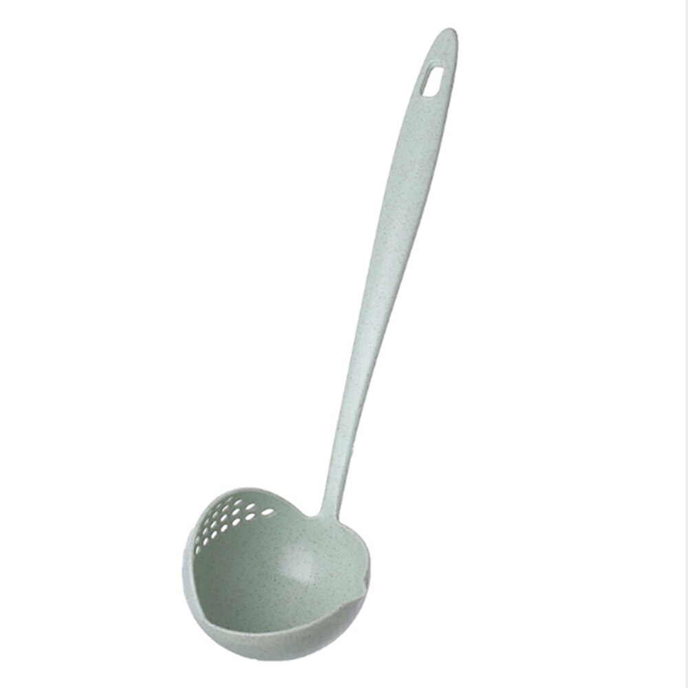 Louche à soupe 2 en 1 avec trou de filtre, louche à Long manche, cuillère en plastique, passoire à Sauce, outils de cuisine: green