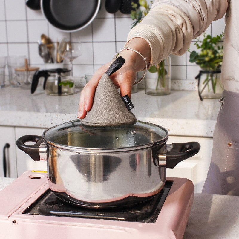 Anti Scalding Gloves Cotton Pot Cover Heat Insulation Kitchen Tableware Anti Pot Clip Cap Plate Spoon Kitchen Accessories