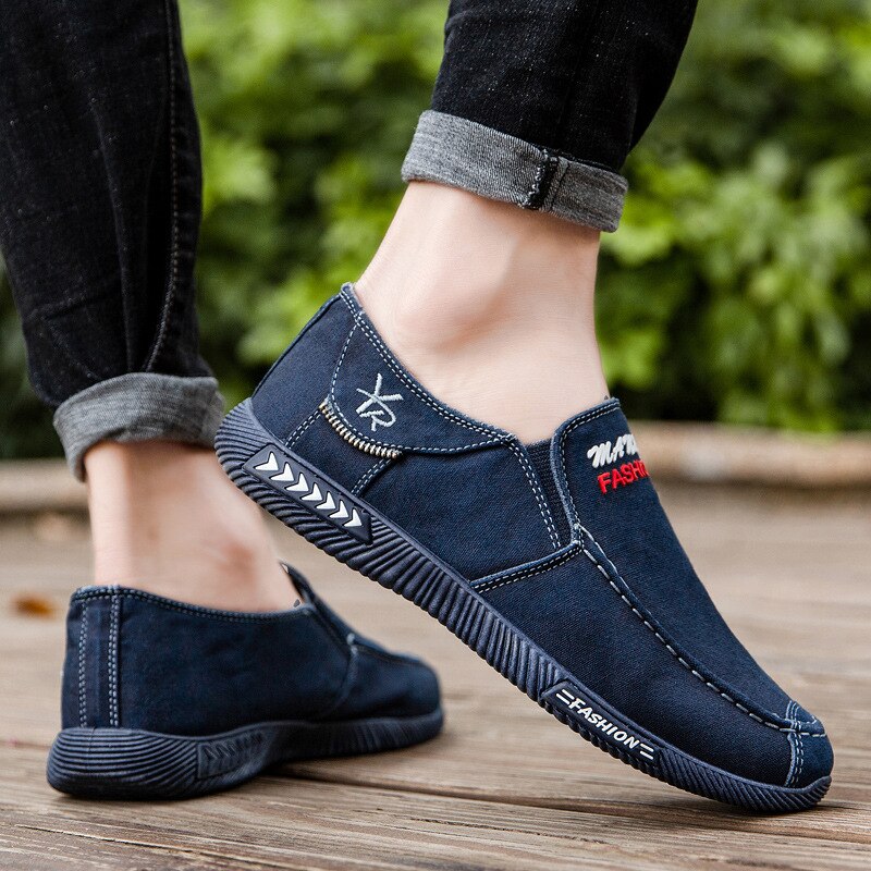 Chaussures homme printemps automne chaussures homme toile chaussures plates décontractées chaussures confortables respirantes chaussures homme ballerines noir