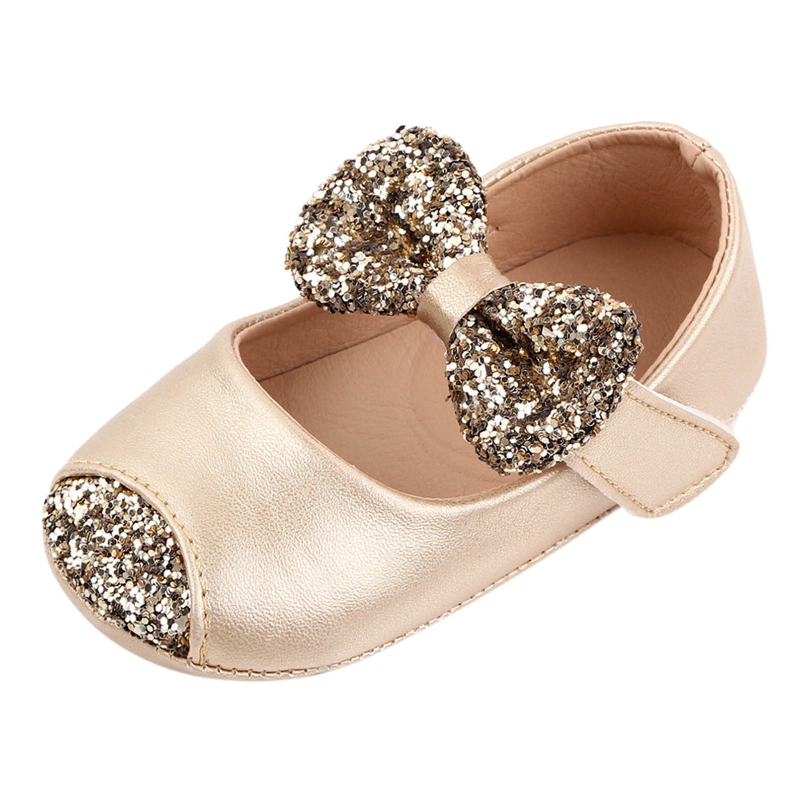 Zapatos de princesa con lazo para niños y niñas, calzado de princesa de cuero Pu para , zapatos de princesa con cuentas