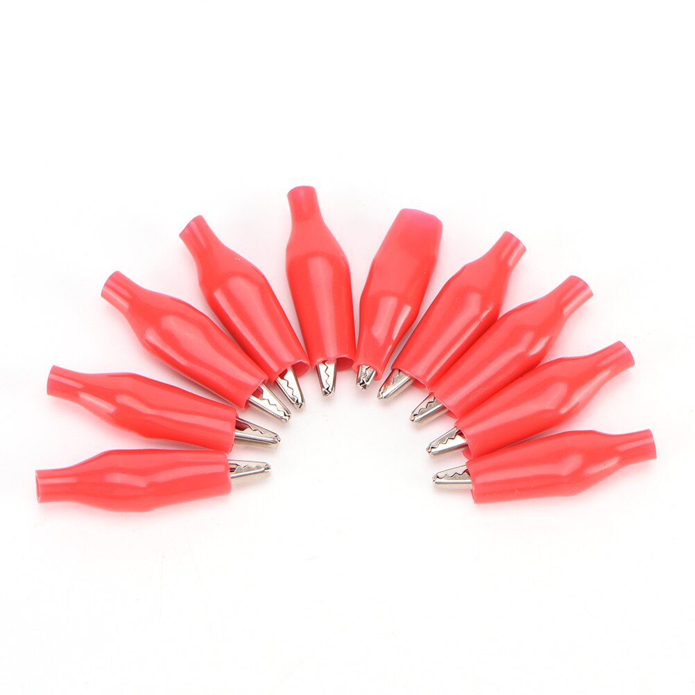 10pcs/lot 28MM Metal Alligator Clip Crocodile Electrical Clamp for Testing Probe Meter Red