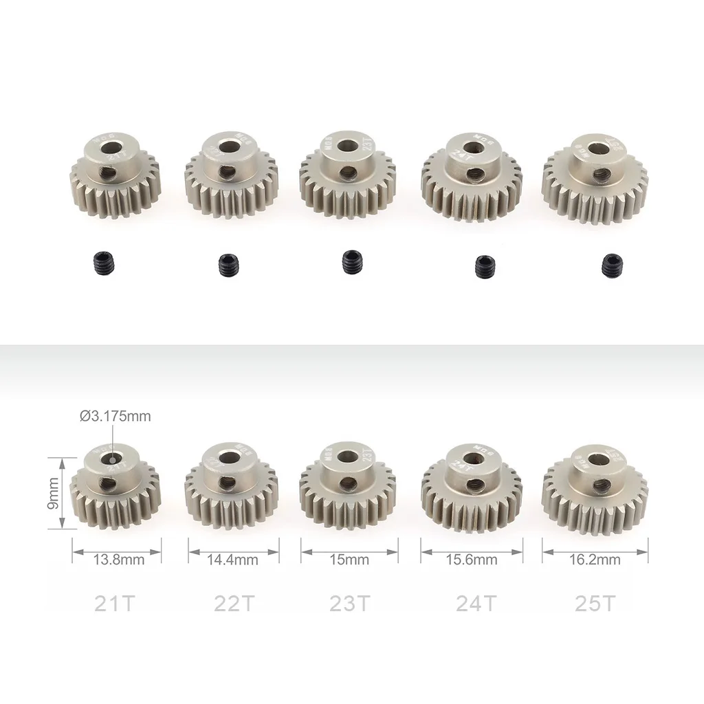 SURPASS HOBBY 5PCS 32DP 48DP 64DP M0.6 M0.8 Motor Gear Metal Pinion 12T-50T for 1/10 1/12 RC Car 3.175mm Shaft Motor 540 3650: plum