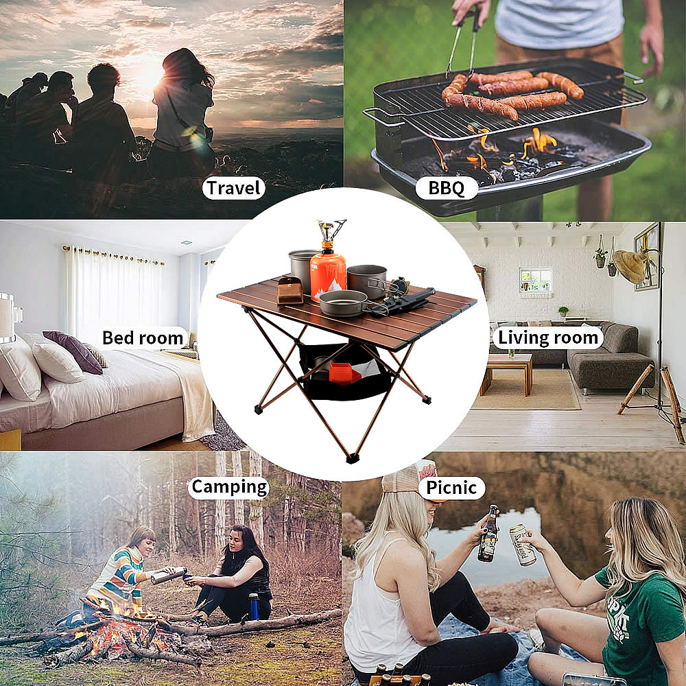 Outdoor Camping Barbecue Folding Table Portable Ultralight Aluminum Alloy Foldable Picnic BBQ Desk Aluminum Alloy Portable