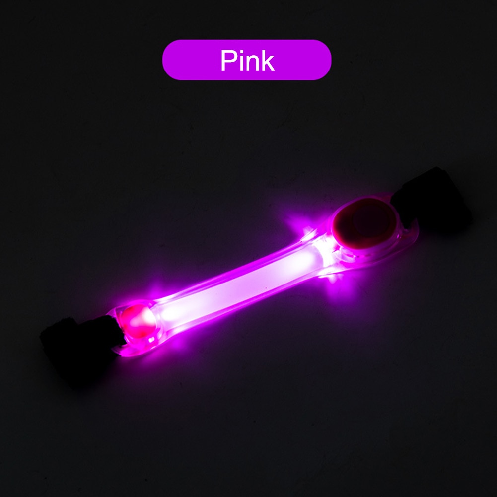 Buiten wandelen op batterijen hondenhalsband licht huisdierbenodigdheden nachtveiligheid gloeiende kattenriem accessoires fel knipperend led: Roze