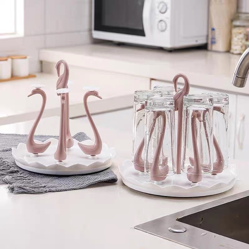 Schwan bilden Glas Flasche Tasse Halfter Küche Trocknung Lagerung Regal Tasse Erzähler Abfluss Gestell Aufhänger Organizer Stehen