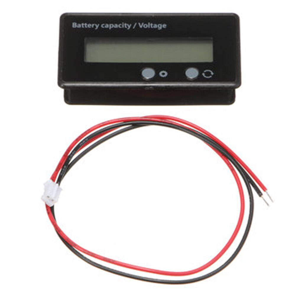 Botones de calibre para coche medidor de voltaje de pantalla LCD pantalla retroiluminada Universal capacidad de batería de litio retroiluminada Monitor de accesorios para automóvil