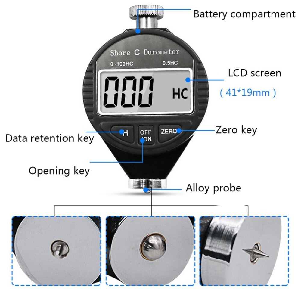 Thermoplast hardheidsmeter PCE-DDD 10 (Shore D