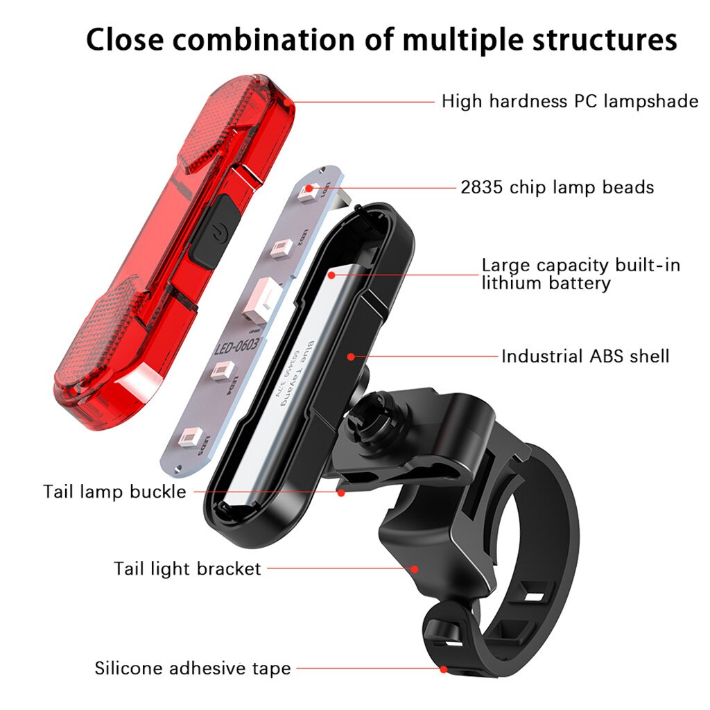 Bicycle Light USB Charging LED Light Night Bike Mountain Bike Rear Light Taillight Of Mountain Road Bicycle Warning Lamp