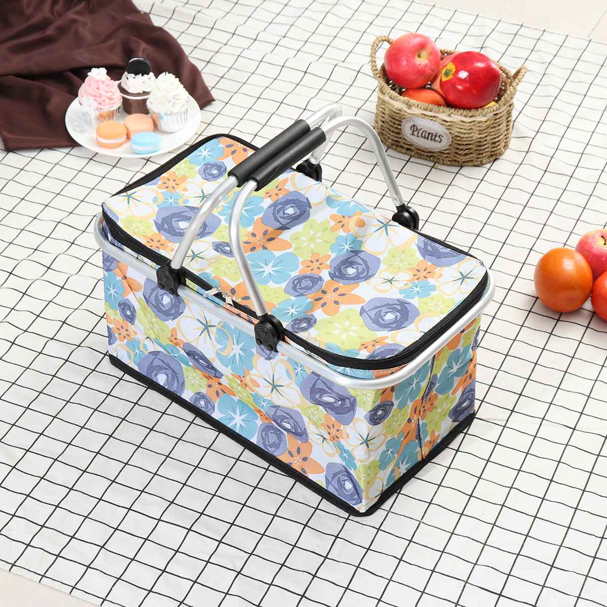 Folding Picnic Basket Insulated Fresh Outdoor Food Box Hiking Camping Lunch Box Portable Shopping Bag 9 Style Waterproof Ice Bag