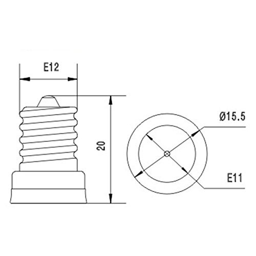 E12 to E11 Candebra Light Socket adapter E12 to E11 lamp holder converter, CE Rohs