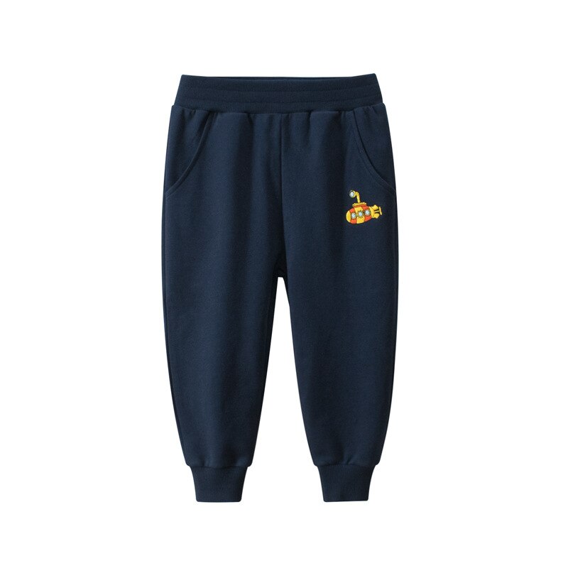 Pantalones largos deportivos informales para niños y niñas, chándal de algodón con dibujos animados, de 1 a 9 años: Dark blue / 110
