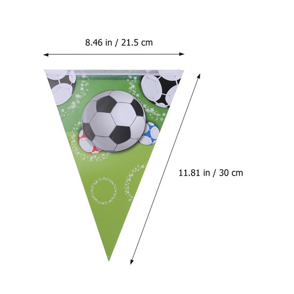 Fotboll födelsedag dekorationer festtillbehör sportig fotboll flaggor tema bunting banderoller girlander set (grön)