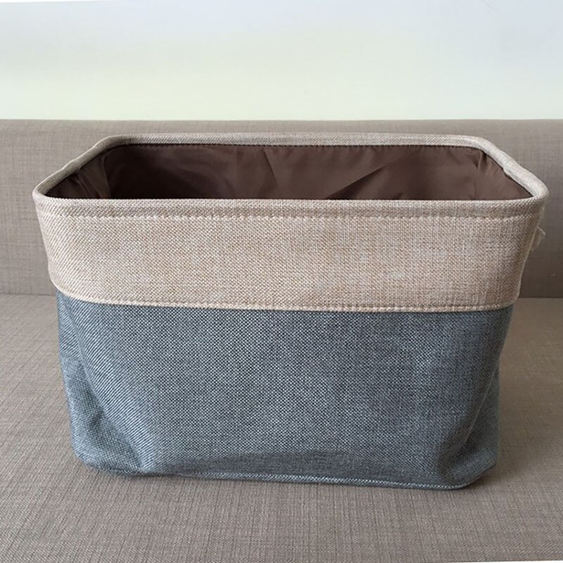 Cover-less Cotton Linen Red Baskets Toy Large Storage Clothes Canvas Box Wine Double-layer Compartment