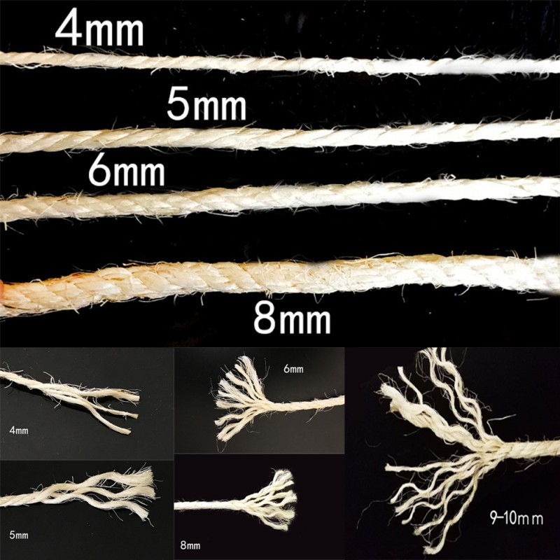 6mm x 3/5m sisal reb til katte kradsestolpe legetøj gør-det-selv kat kradsebræt til kat at træne klø kat klatrestativ tilbehør