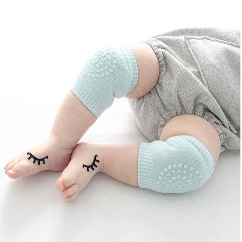 Rosiky Baby Kids Knee socks caps Safety cotton Baby Knee Pads Crawling Protect Baby socks: green