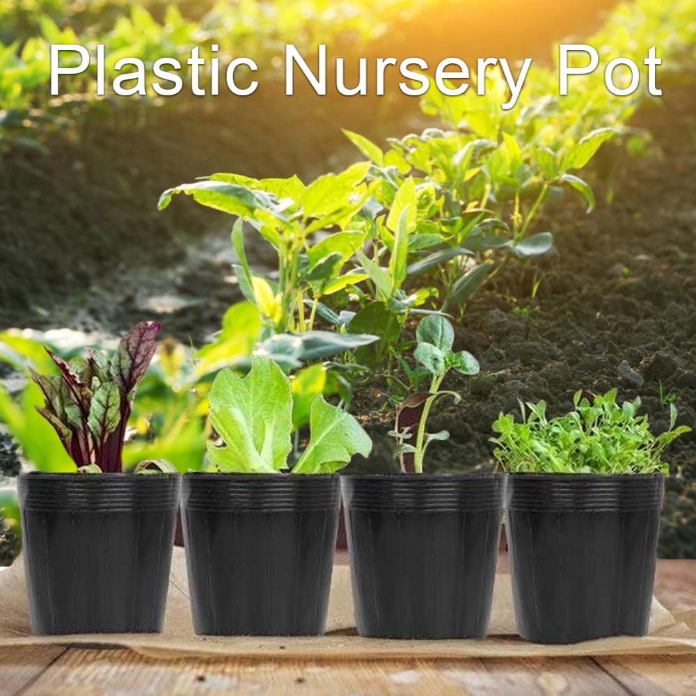 Vaso de plástico para plantas, vaso de plantas para berçário, mudas, recipientes para planta, vaso oco de jardim, 100 peças