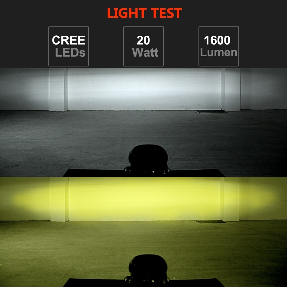 Racbox 6D Lens Amber Led Work Light Bar Auto Driving Mistlichten Offroad Spotlight Lamp Truck Suv Atv Led Auto retrofit Styling