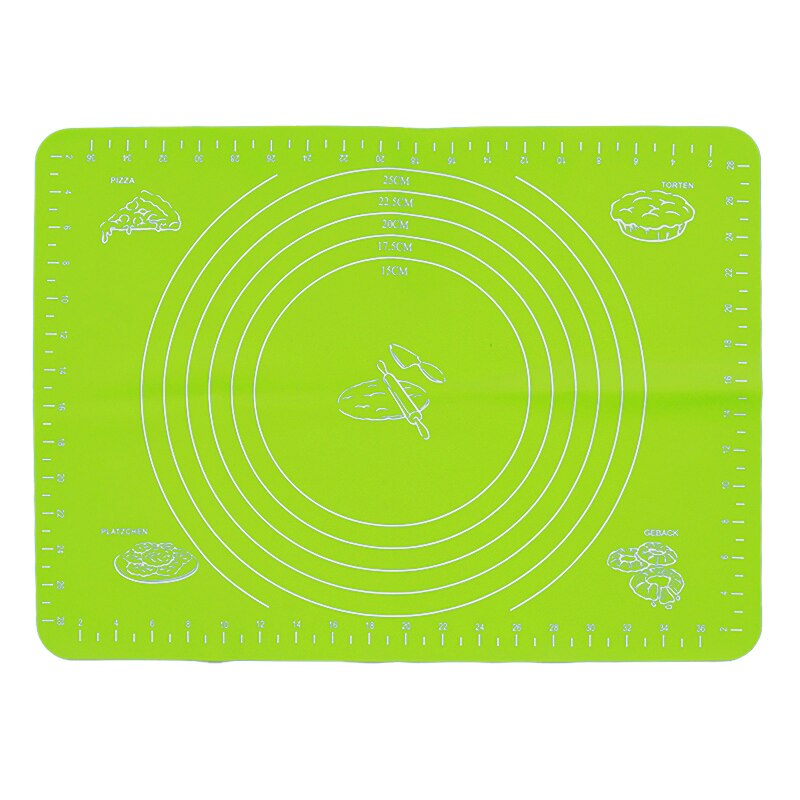 29*26 Silicone Kitchen Kneading Dough Mat Cookie Cake Baking Mat Tools Thick Non-stick Rolling Mats Pastry Accessories Sheet Pad: Green