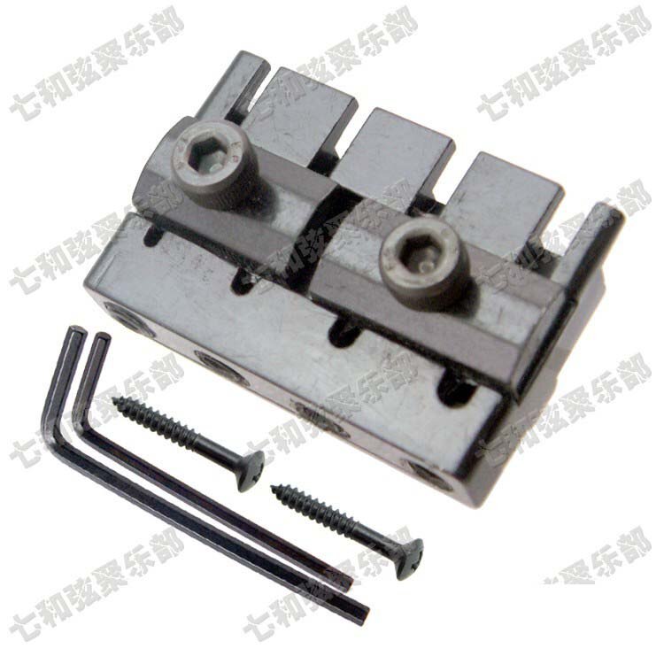 A set Black 4 String Headless Bass Guitar Locking Nut