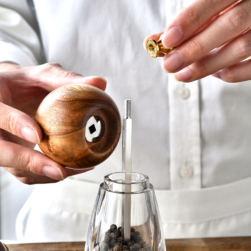 5/6/8 tums manuell pepparkvarn akryl keramisk kärna peppar havssaltkvarn multifunktionell spannmålskvarnar kryddkvarnar prylar