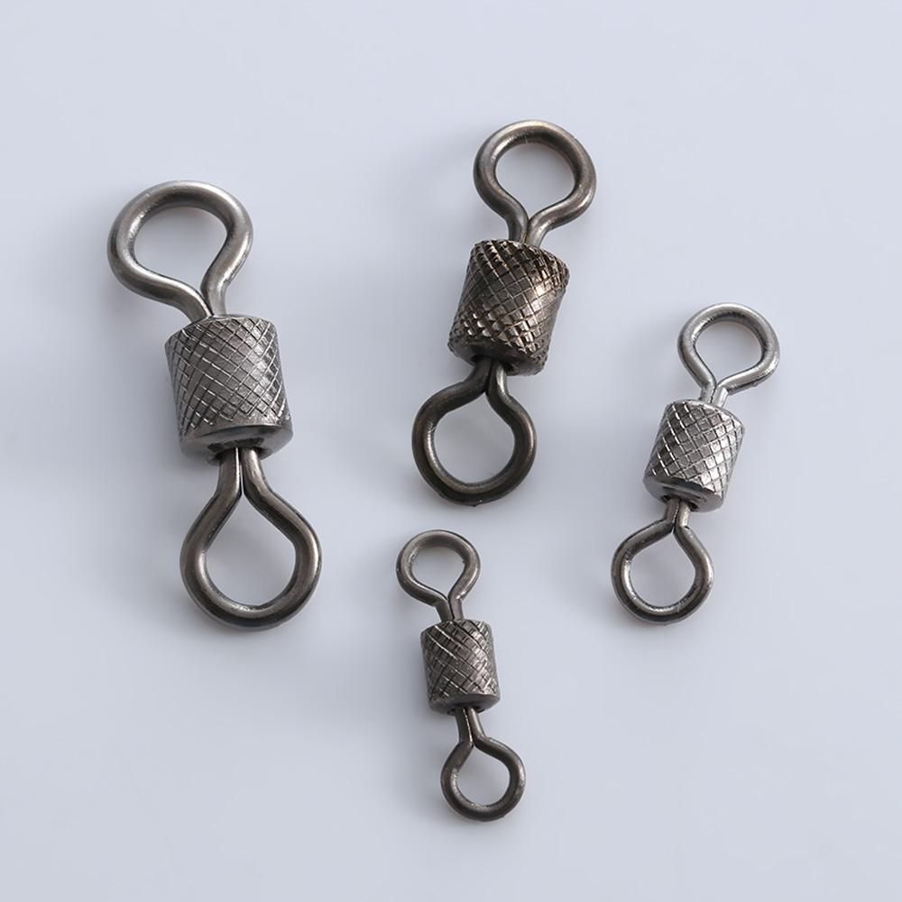 50 Stück Edelstahl-Winkel wirbel Kugellager wirbel mit Sicherheits schnapp ringen mit rollendem, drehbarem Karpfen-Winkel zubehör