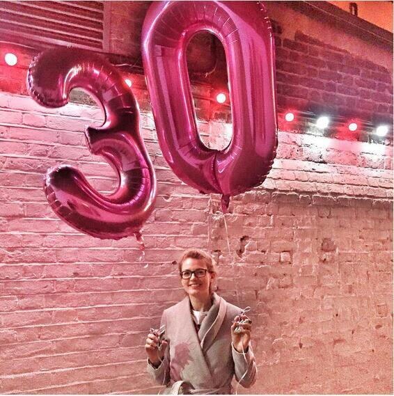 2 Stuks 32/40 Inch Rose Gold Aantal Folie Helium Ballonnen Feliciteren 30 Jaar Oude Volwassen Verjaardagsfeestje Decor Supplies: pink / 40 inch