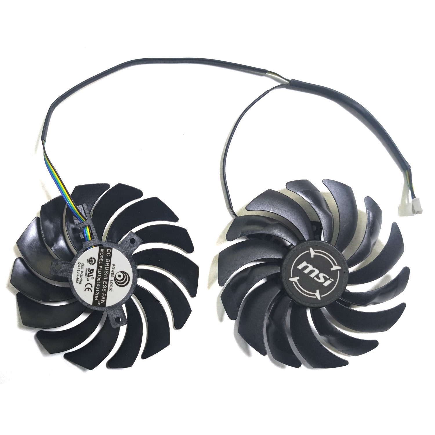 2PCS 95MM 4PIN PLD10010S12HH GTX 1080 GPU Fan，For MSI Radeon R9 380 Armor 2X GTX 1060/1070/1080Ti RX 470/570/580 Cooling Fan