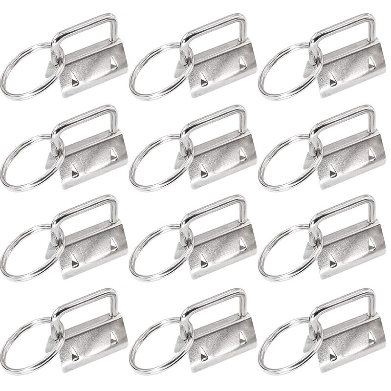 HTHL-45Pcs Silver 1 Inch Key Fob Hardware with Key Rings Sets, Perfect for Bag Wristlets with Fabric/Ribbon/Webbing: Default Title