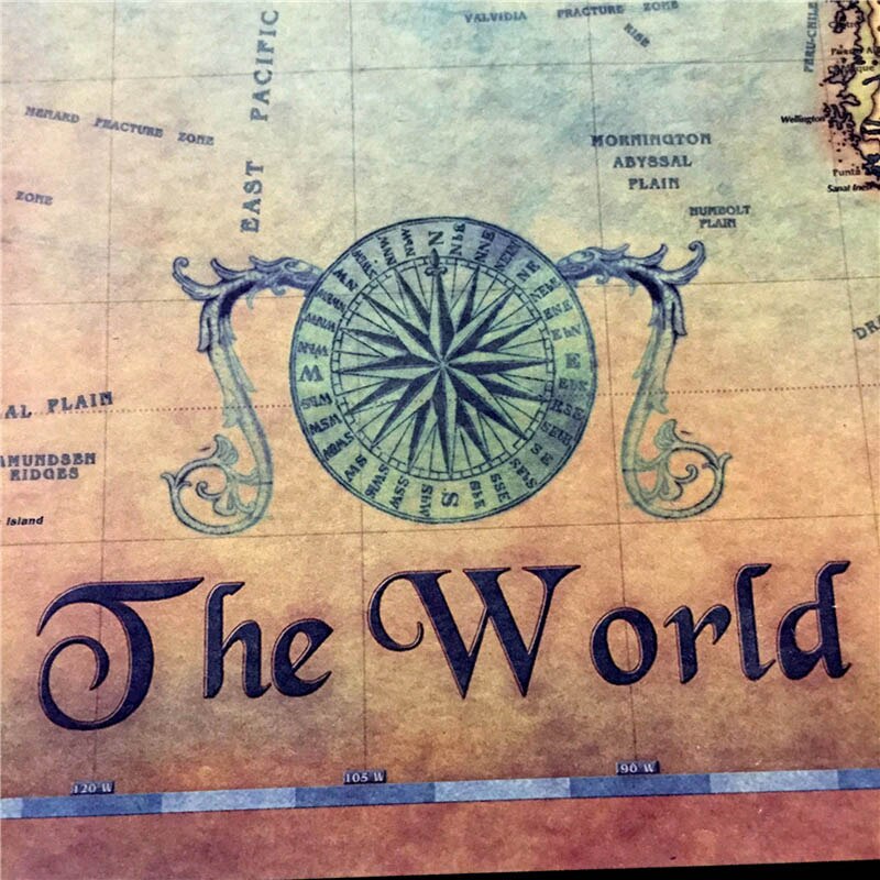 Vintage World Navigation Map Wall Sticker Old Char... – Vicedeal