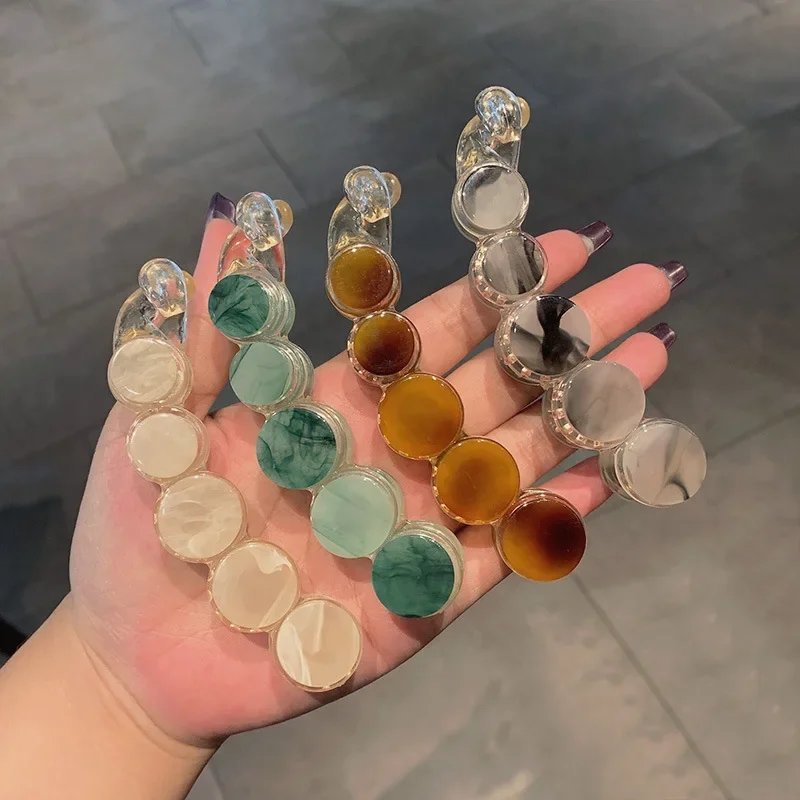 Simple Marble Pattern Banana Clip Women Acetate Leopard Ponytail Holder Hair Clip Casual Tortoiseshell Large Hairpin