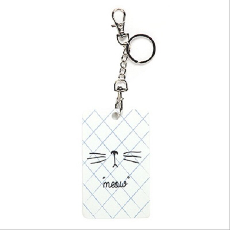 Cute cartoon ID card set bus card package key ring access control card protection set ID card card set: Cat A