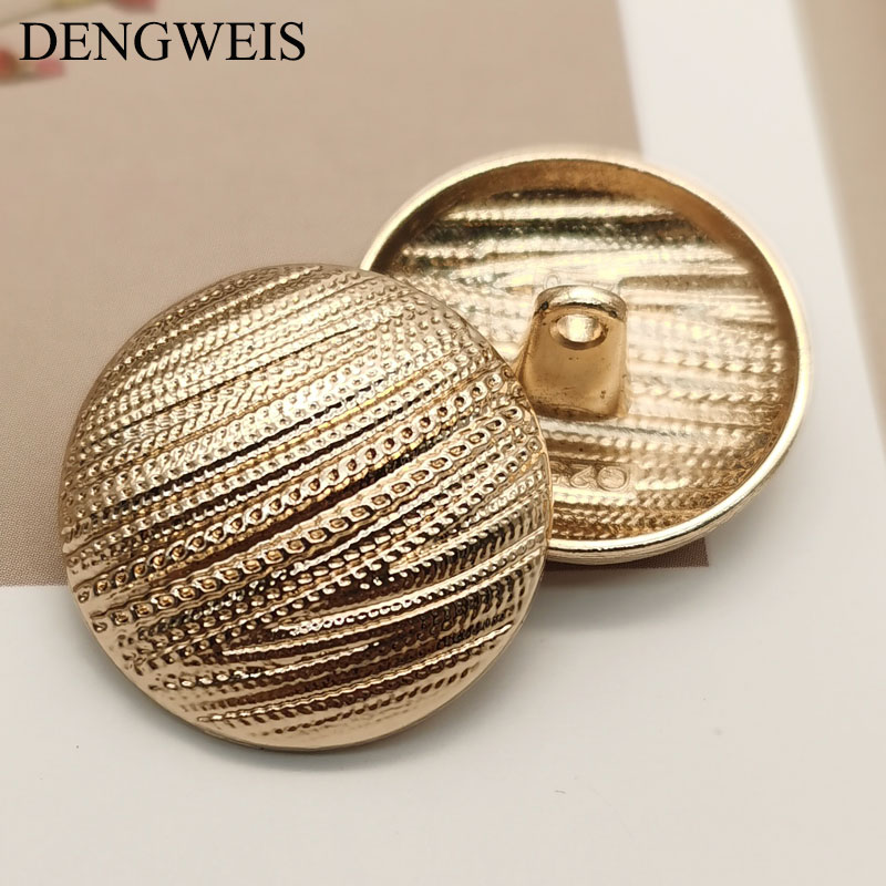 Botones de Metal dorados simples a la para ropa, abrigo, chaqueta, accesorios de costura, botones de costura, , suministros para manualidades DIY, 6 uds.: 3 # / Latón envejecido